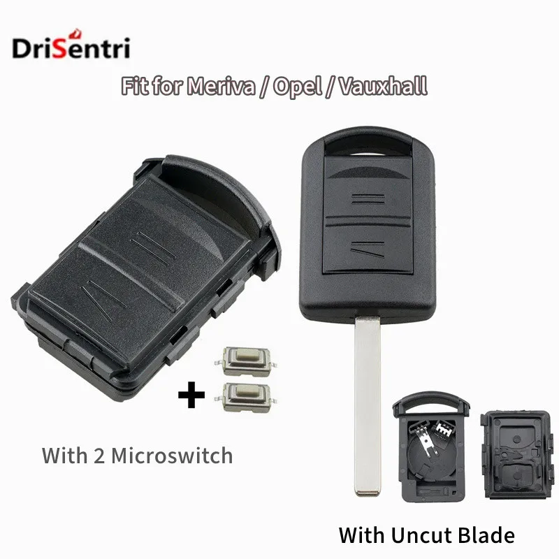 2 Pulsanti Chiave Per Auto Custodia Per Telecomando Custodia Per Chiave Auto Sostitutiva Adatta Per Agila / Meriva / Opel / Astra Con 2 Microinterrutt