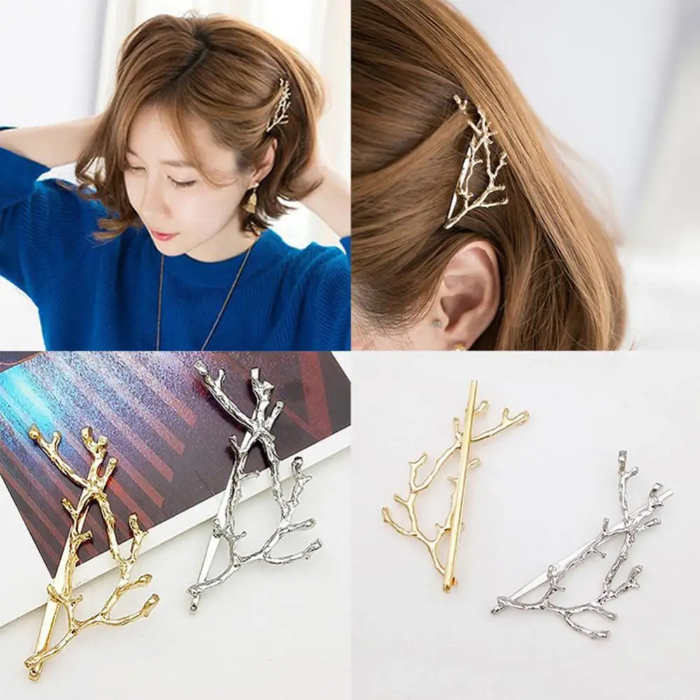 Cute Deer Horn Branch Hairpin Side Bangs Fermaglio Per Capelli Donna Metal Barrette Gift Women Make Up Fermaglio Per Capelli Barrettte
