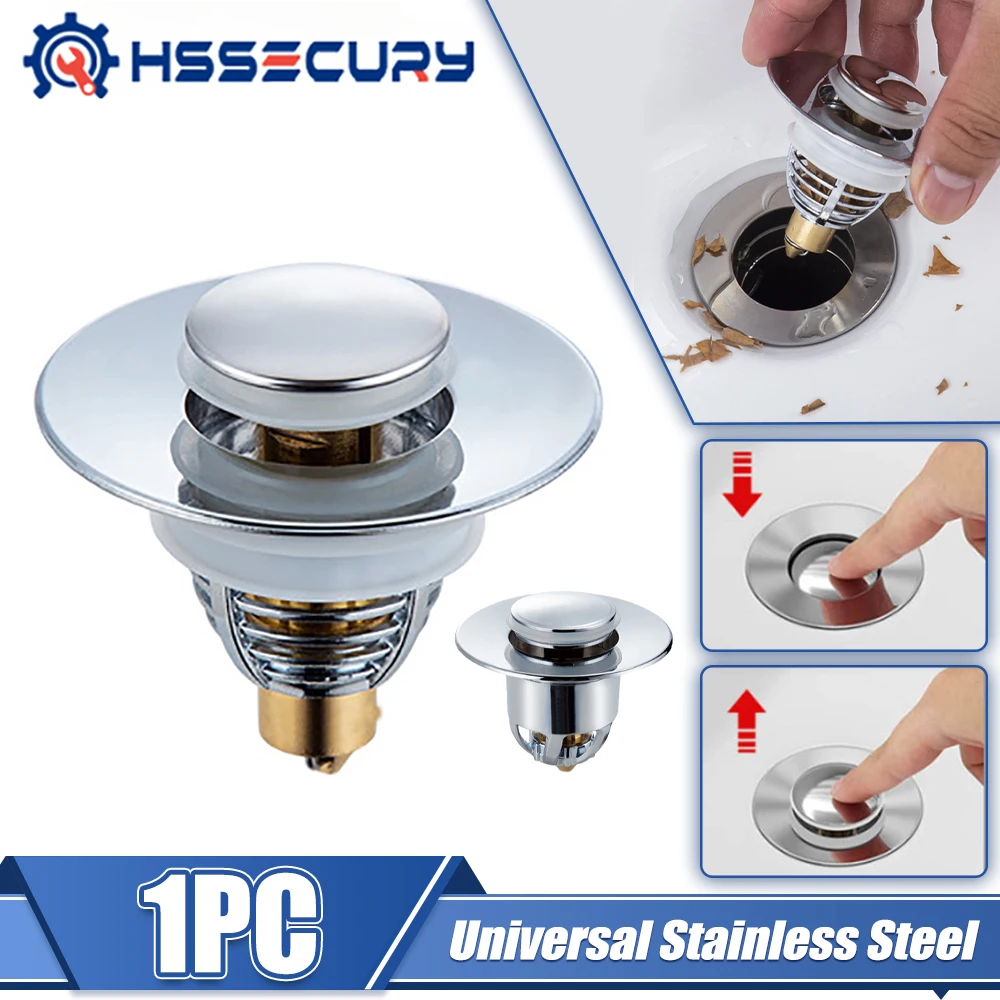 Universale In Acciaio Inox Pop-Up Bounce Core Basin Drain Filter Hair Catcher Doccia Lavello Filtro Tappo Da Bagno Strumento Da Bagno