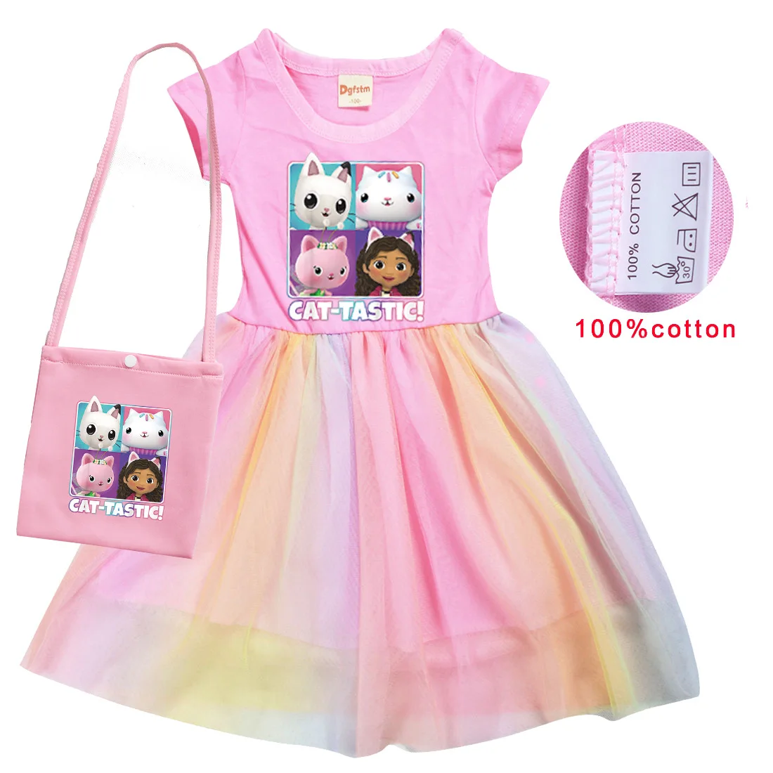 Gabby Cats Kids Cosplay Girls Dress Fancy Princess Dresses Bambini Birthday Carnival Party Abbigliamento E Borsa