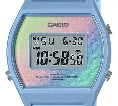 Orologio Digitale Casio Lw-205H-2A Con Luce, Cronometro E Sveglia Casio Digital Clock Lw-205H-2A Con Luce, Timer E Allarme