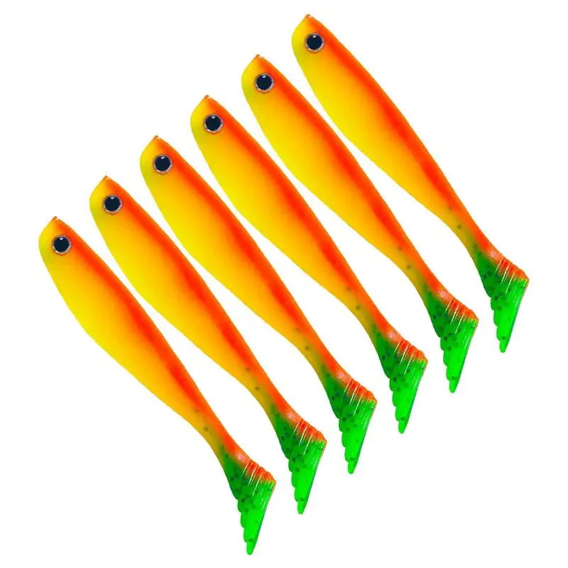 Soft Baits Kit Frog Lure Swim Shad Bait 10Cm Esche Da Pesca Per Bass Fishing Esca Morbida Artificiale 6 Pezzi T-Tail Trota Esca Per Basso