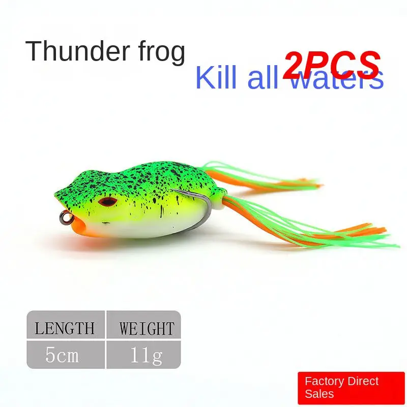 2Pcs Fishing Lure Hit Water Thunder Frog Thunderfrog Bait Luya Bait Catfish Tackle Luya Bionic Bait Durevole Fake Bait Silicone
