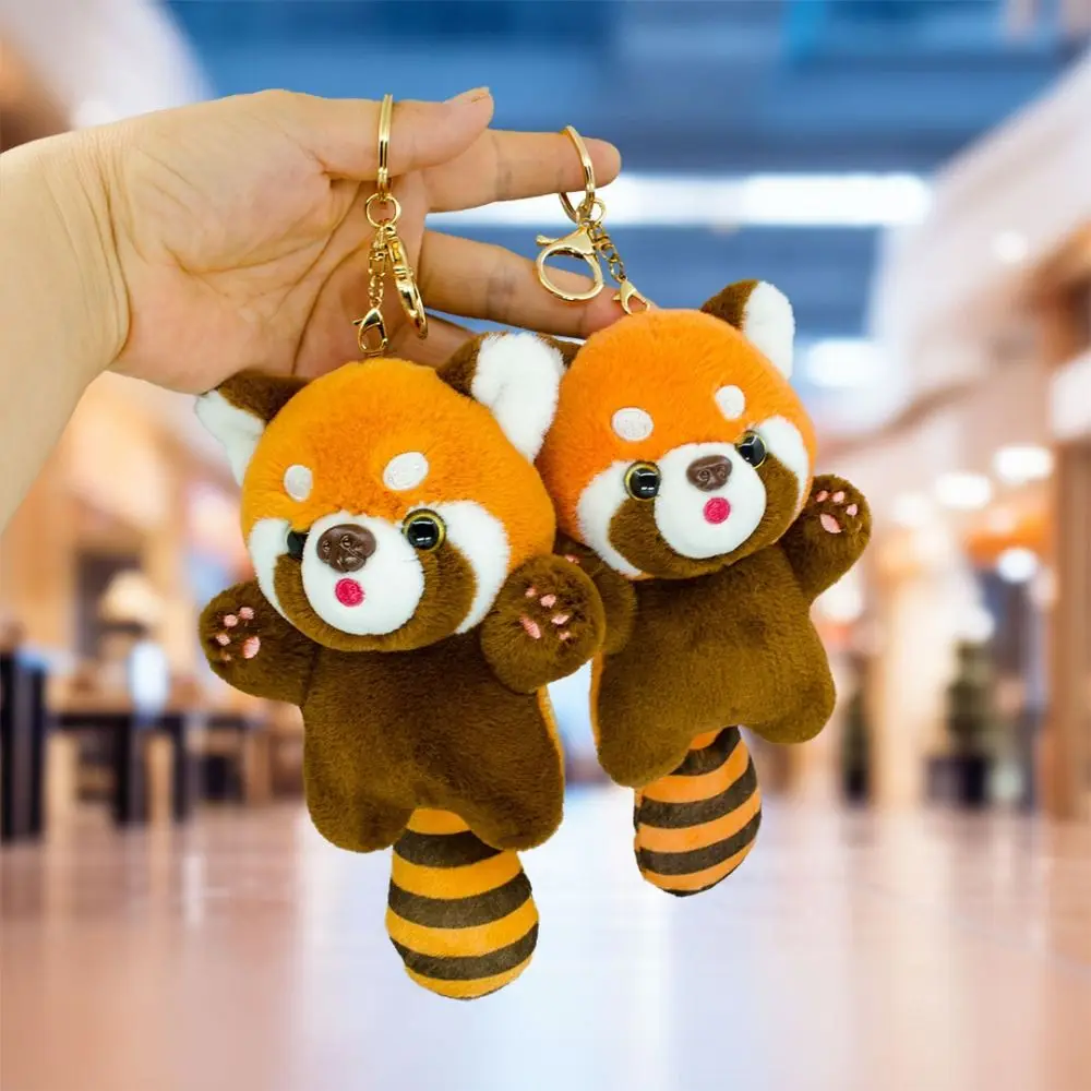 Red Panda Peluche Portachiavi Kawaii Divertente Creativo Animale Peluche Ciondolo Panda Rosso Peluche Ciondolo Cartone Animato Peluche Peluche