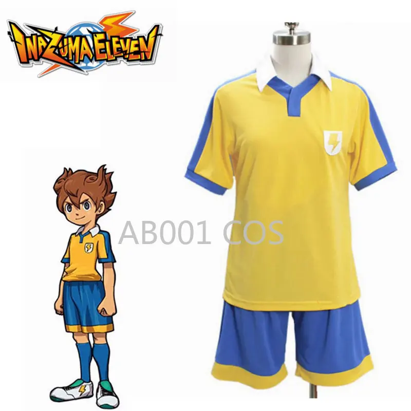 New Inazuma Eleven Raimon School Golden Football Jersey Costume Cosplay