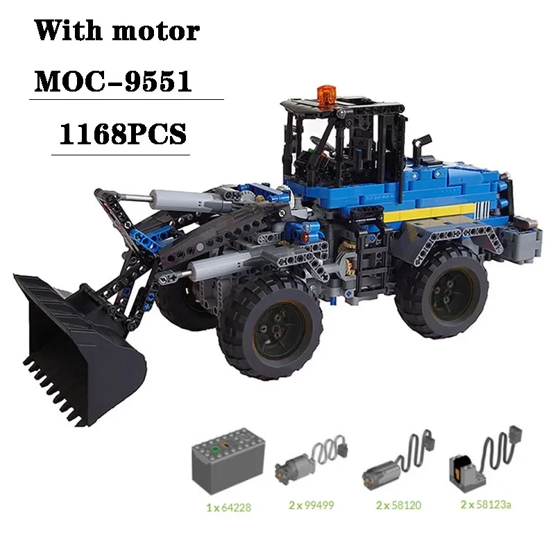Building Block Moc-9551 Bulldozer Loader Assembly Model 1168Pcs Adult Children Education Birthday Christmas Toy Gift Ornaments