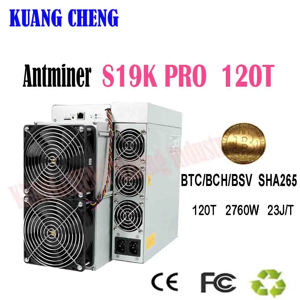 Bitmmin Antminer S19K Pro 120Th/S Btc Bch Bsv Miner 2760W Con Alimentatore Asic Miner Bitcoin Mining