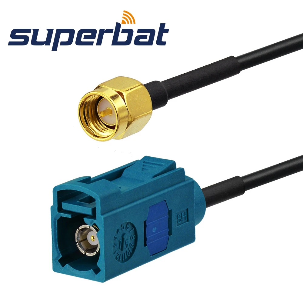 Superbat Dab/Dab + Am Fm Autoradio Antenna Fakra Femmina A Sma Maschio Cavo Adattatore Per Alpine Dab