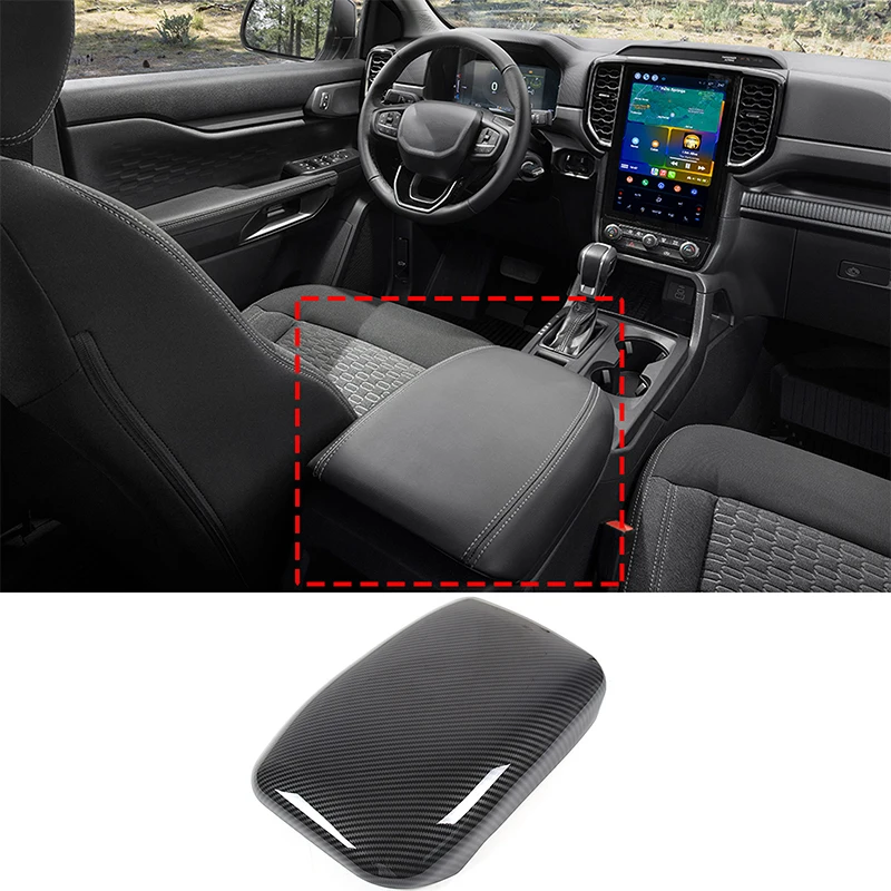 Per Ford Ranger 2023 Abs In Fibra Di Carbonio Car Center Console Bracciolo Box Cover Accessori Decorativi