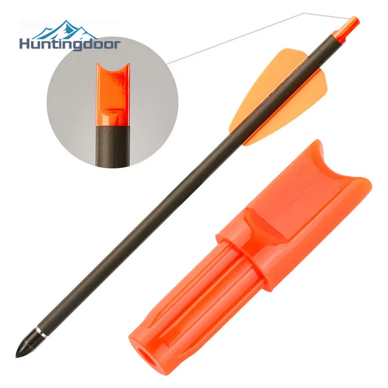 50/100Pcs Meniscus Shape Nocks Arancione/Nero Half-Moon Bulloni Balestra Falcon Per Freccia Albero Interno Od 7.5Mm Tiro Con L'Arco Da Caccia