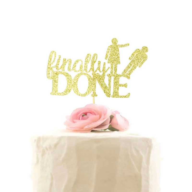 Topper Per Torta Di Matrimonio Glitterato, Decorazioni Per Torte Fatte Alla Fine, Decorazioni Per Feste Di Matrimonio, Decorazioni Per Torte Singole, 