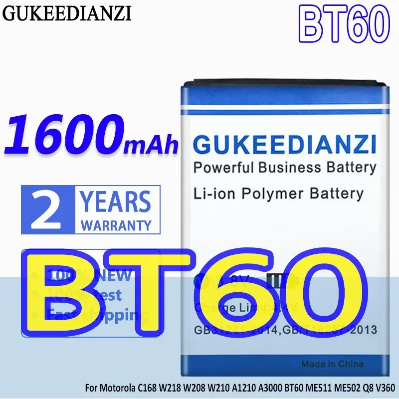 Gukeedianzi Bt60 Batteria Per Motorola Moto Ic902 Krzr K1M C168I C290 Rizr Z6Tv Rokr Z6M Surf A3100 Capacità Batterie Bateria