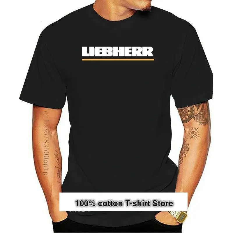 Camiseta Negra De Grua De Vehimi De Construccion Liebherr, Nueva, Unisex
