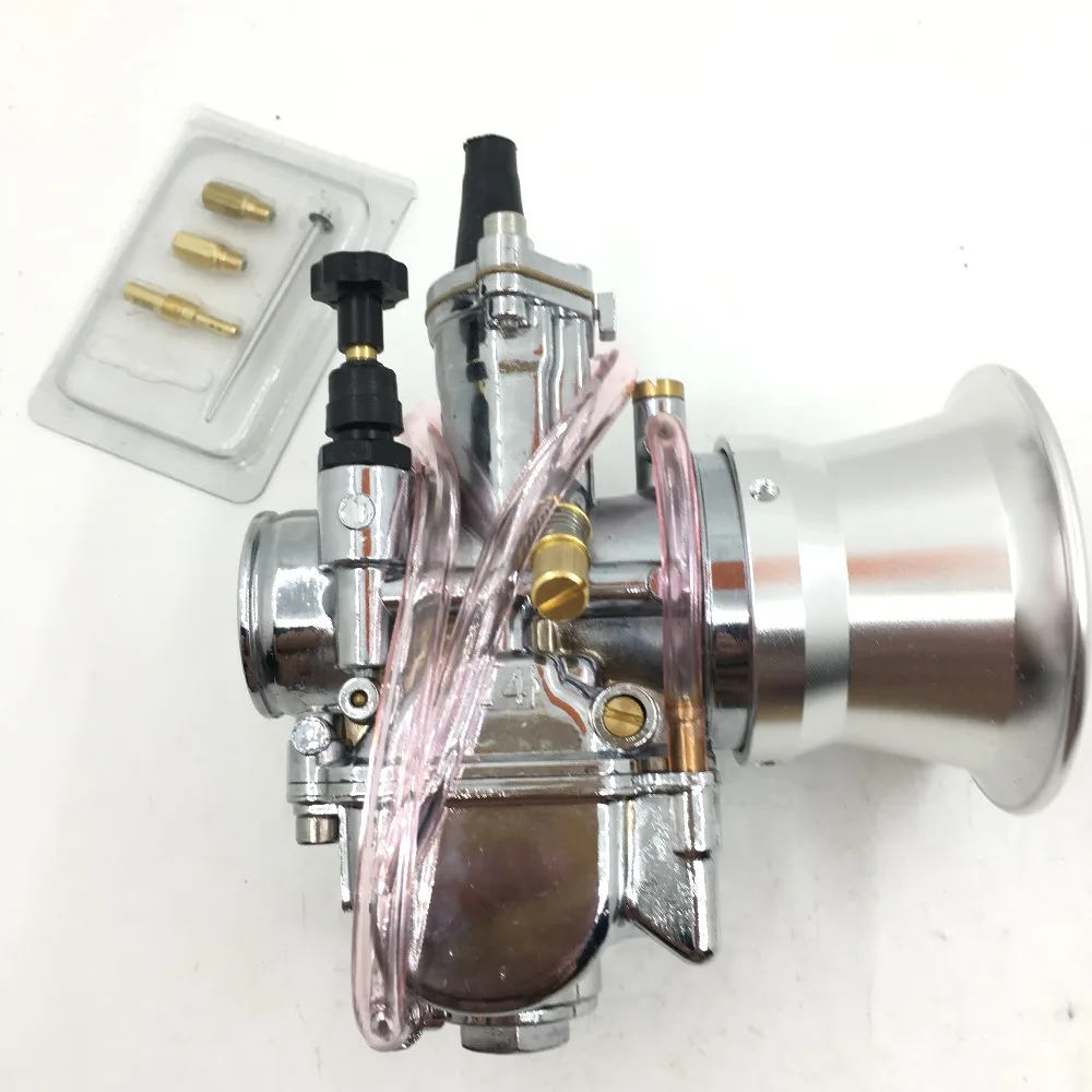 Trasporto Libero Tuning Pwk 24 Millimetri Carb Carburatore Carburatore Vergaser Edizione Cromo + Power Jet + Jets + Stack Rep Per Keihin