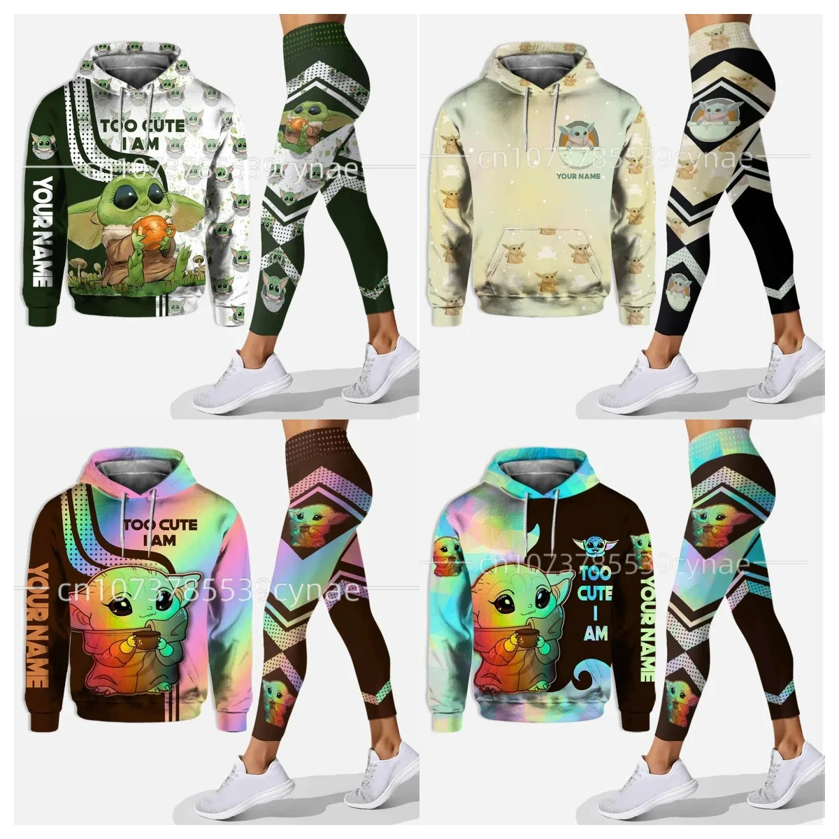 2024 3D New Hoodie Women'S Set Sports Hoodie Yoga Pants Disney Yoga Cute Women'S Pattern Felpa Con Cappuccio Abbigliamento Donna Y2K Felpe Bts