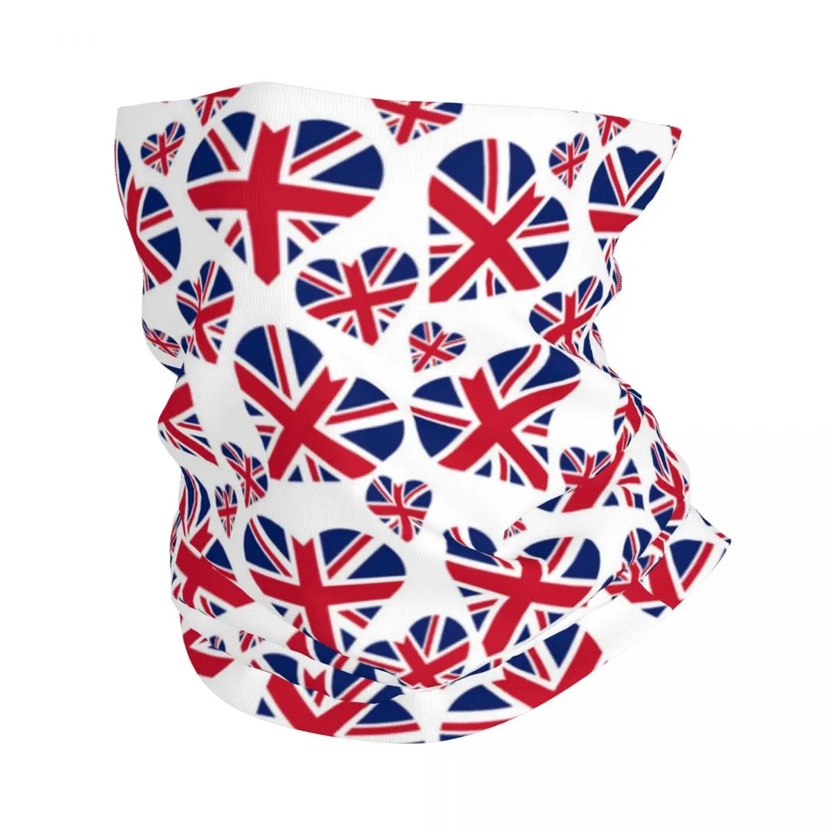 Heart Of British Flag Neck Ghetta Uomo Donna Uv Face Shield Inverno Regno Unito Uk Proud Bandana Sciarpa Per L'Escursionismo
