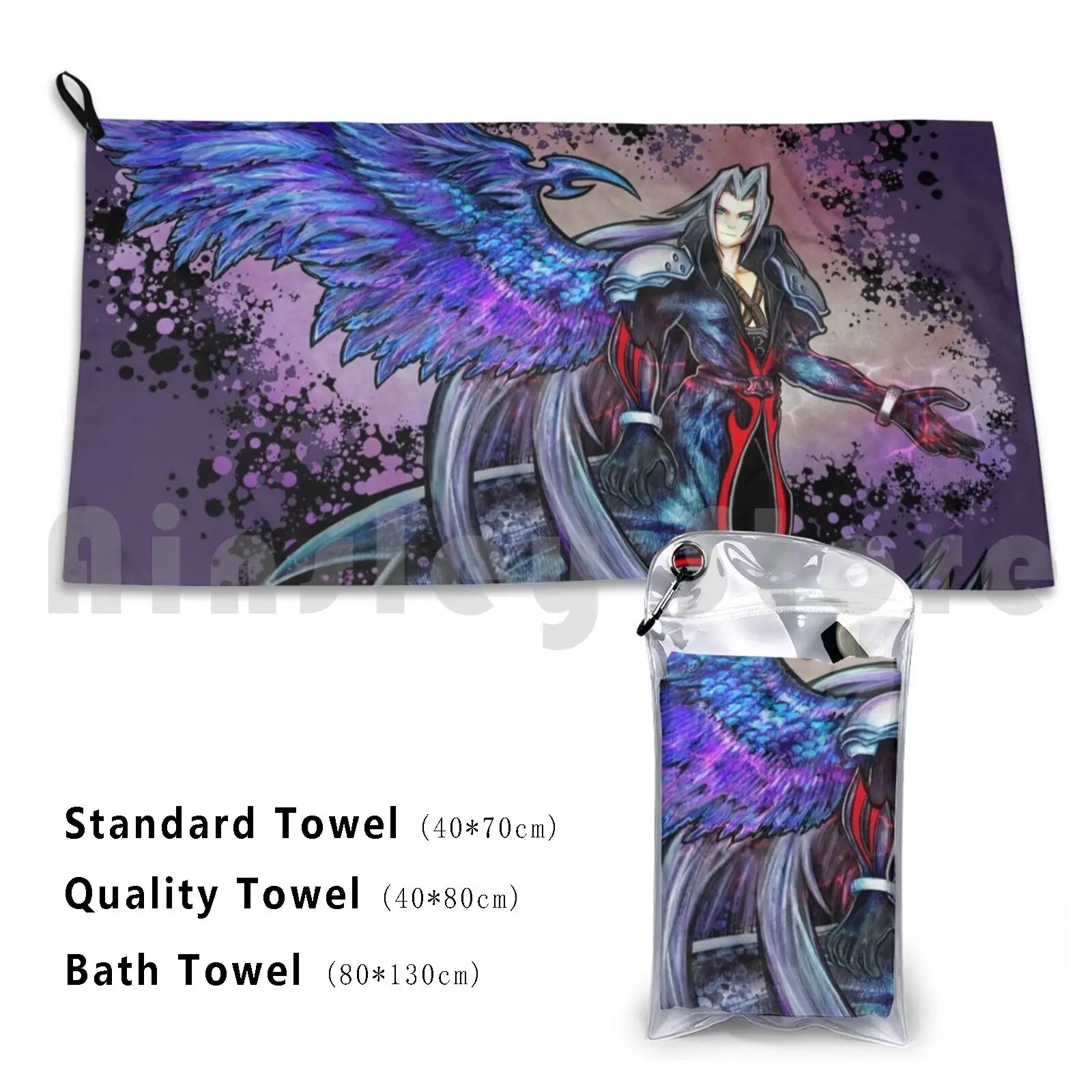 Kh Owa Seph: Asciugamano Personalizzato Asciugamano Da Bagno Sephiroth Kingdom Hearts Kh2 Ff7 One Winged Angel Final Fantasy Vii