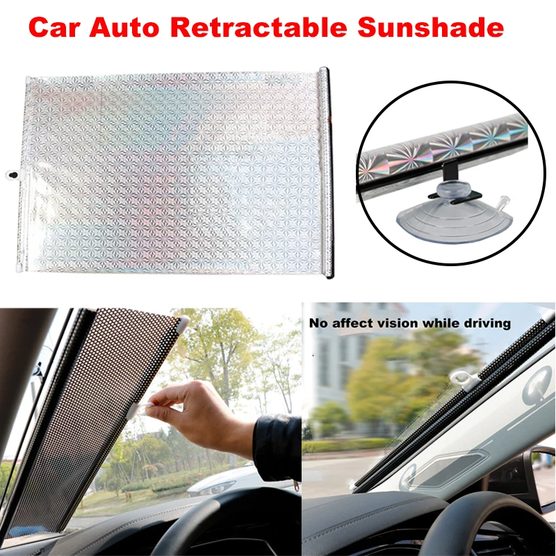 Car Auto Retractable Sun Shade Protector Parasol Front Rear Window Sunblind Cover Curtain Interiors Windshield Heat Insulation