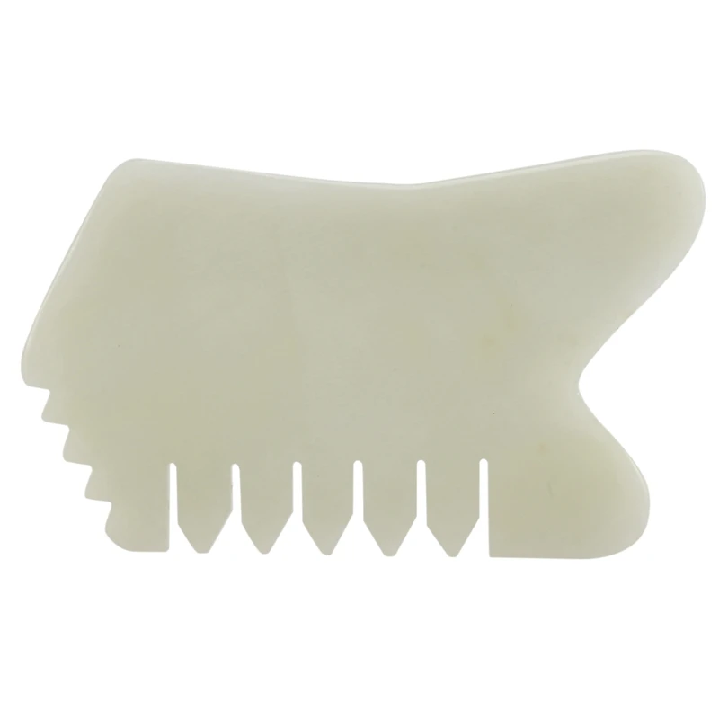 Jade Guasha Comb, Spa Agopuntura Terapia Punti Di Stimolazione Viso Braccia Cura Del Piede