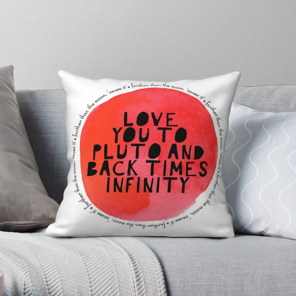 Love You To Pluto Federa Poliestere Lino Velluto Creativo Zip Decor Home Cushion Case 45X45