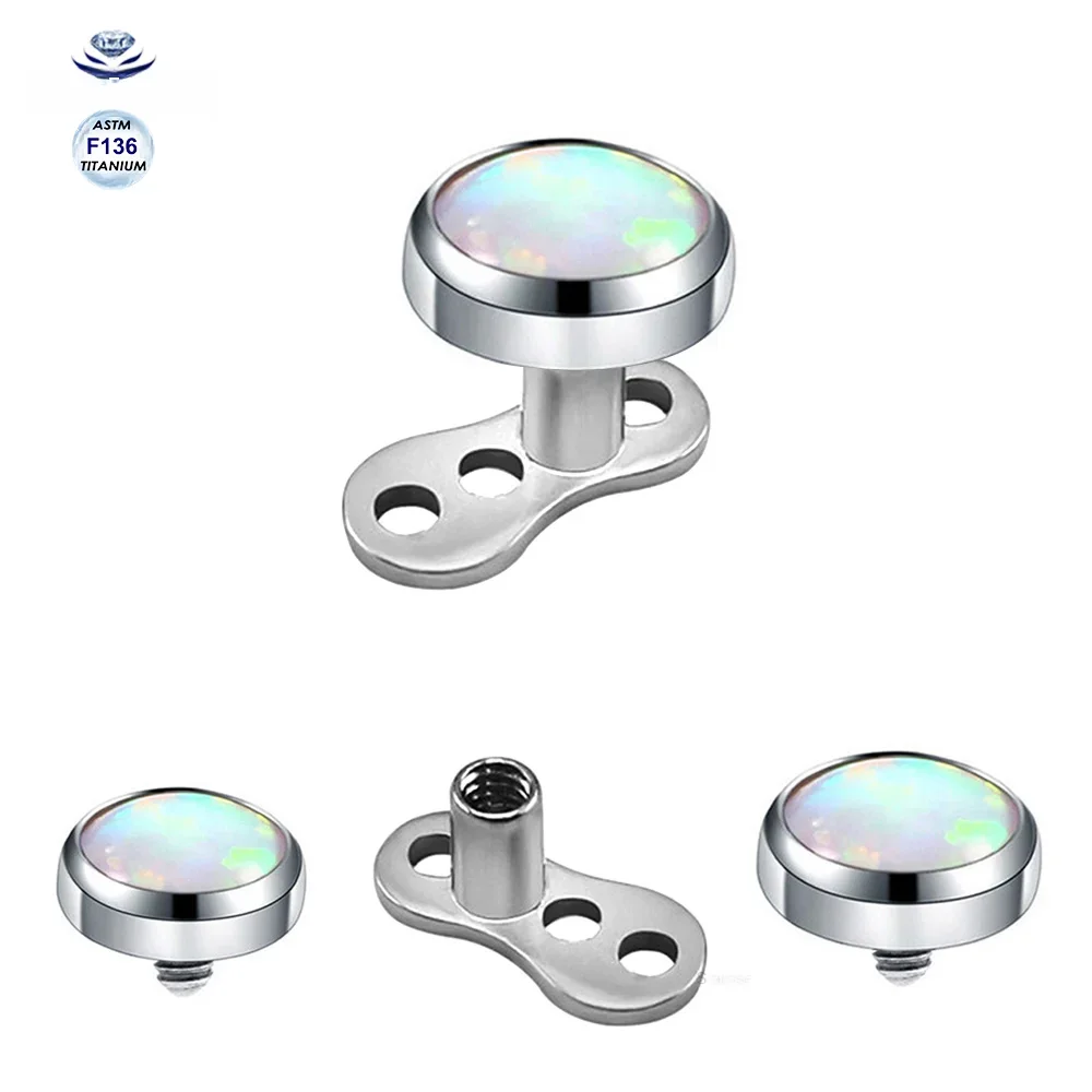 Starbeauty (Top + Base) F136 Titanium Micro Dermal Piercing Set Di Gioielli Skin Diver Piercing Viso Collo Mano Hide-It Skin Jewelry
