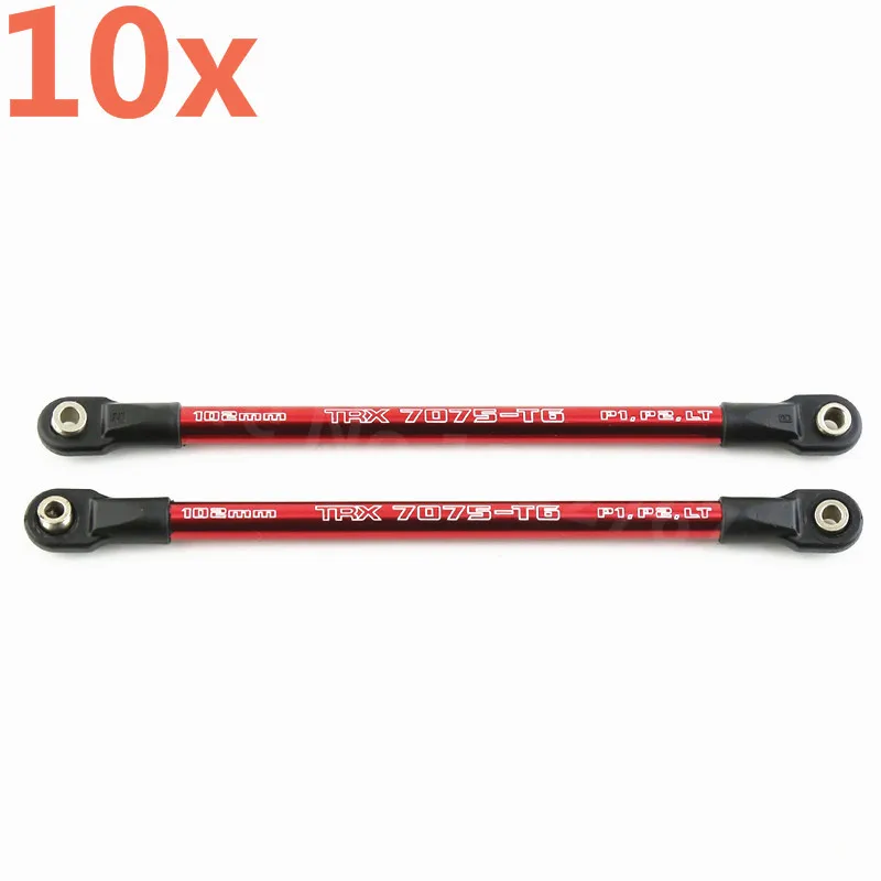 10Pcs Aluminum Pushrod Link Rod 5318X 5318 Red-Anodized For 1/10 Scale Models Traxxas E-Revo Summit Revo Rc Car Upgrade Parts