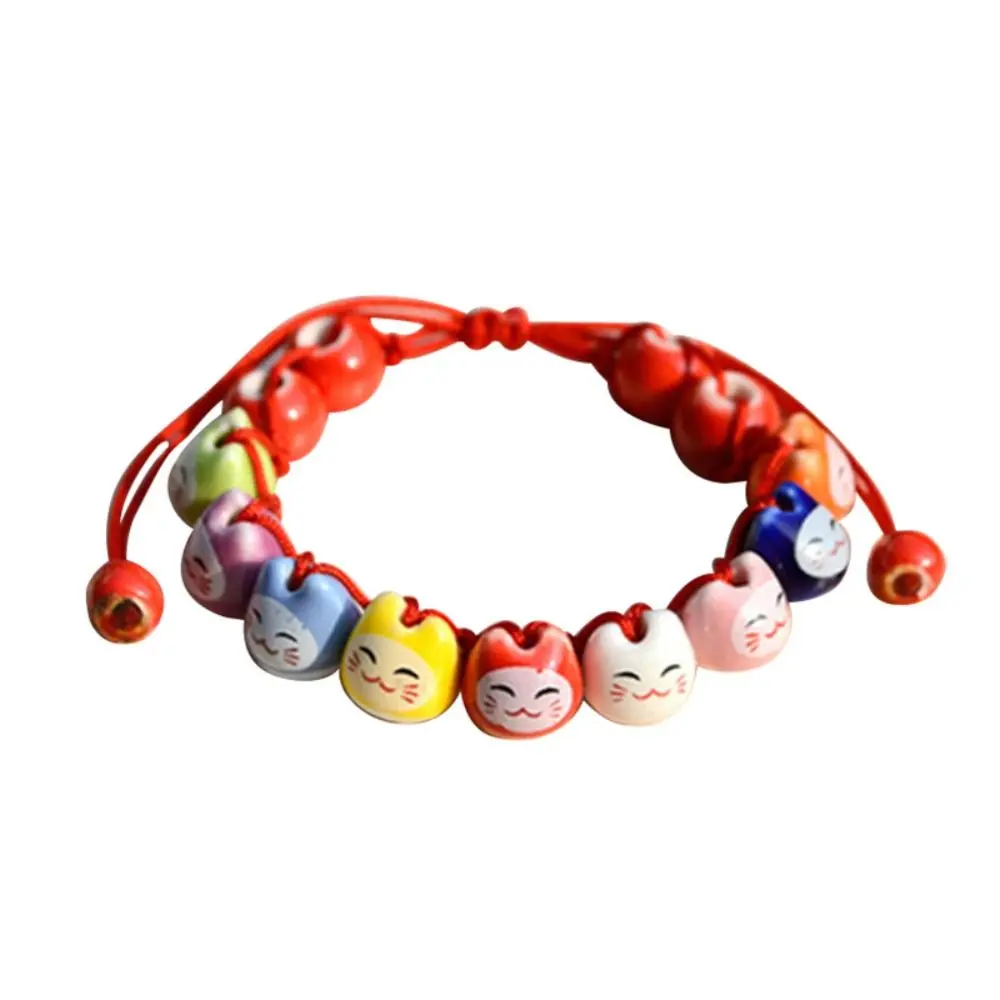 Braccialetto Maneki Neko In Ceramica Fatto A Mano Lucky Cat Polymer Clay Cat Bead Bracciale Accessori Per Gioielli Stile Cinese