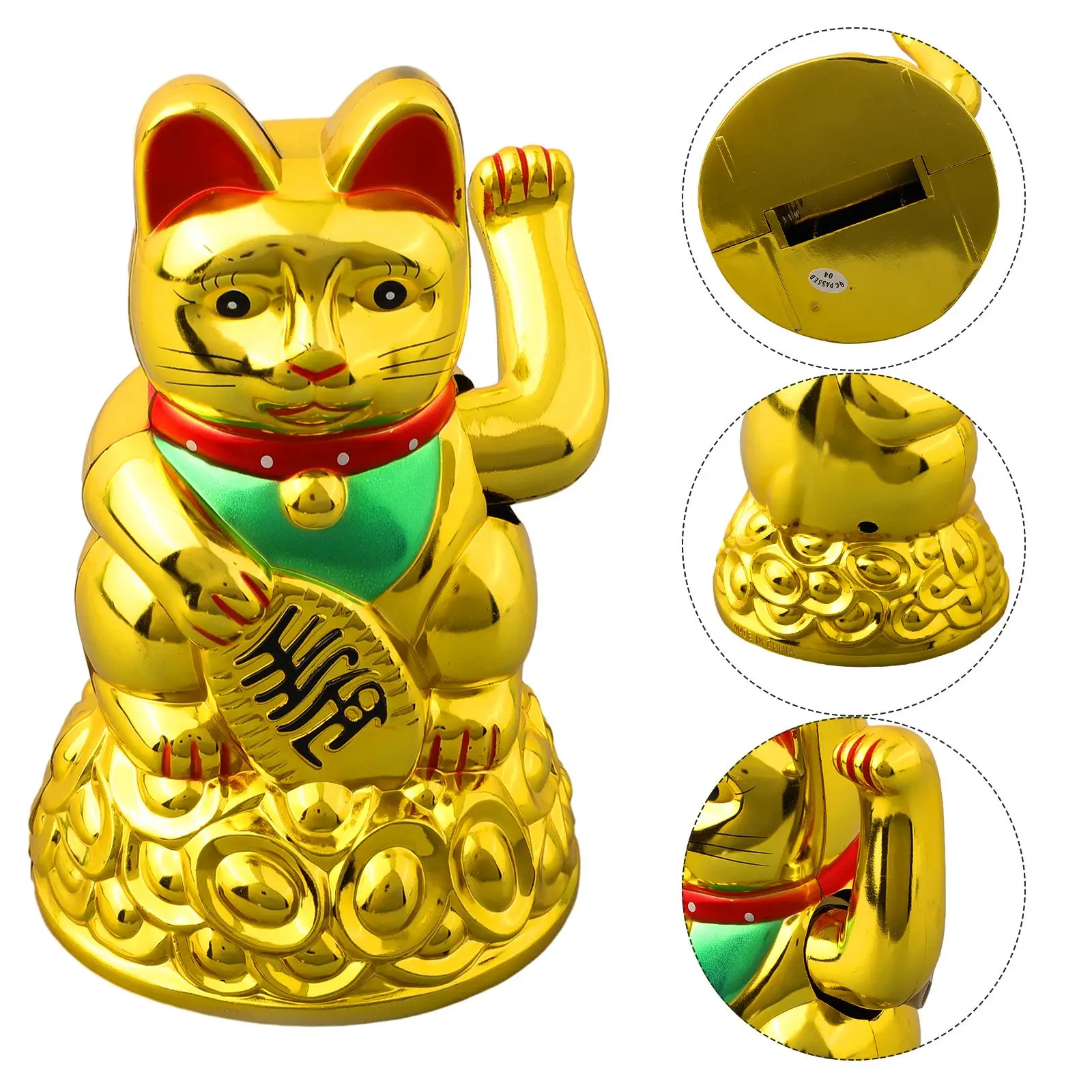 Hot Chinese Lucky Waving Cat Beckoning Maneki Neko Gold Fortune Feng Shui 6.5 \ "Pollici Fortune Cat Figurine Per La Decorazione Domestica