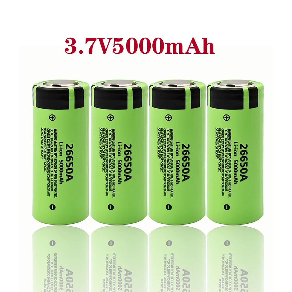 Newest 100% Original 26650 20A Power Rechargeable Lithium Battery 26650A , 3.7V 5100Mah . Suitable For Flashlight