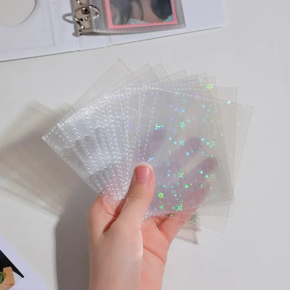 10Pcs A8 Binder Sleeves Photo Album Binder Refill Laser Inner Cards Borse Per Carte Fotografiche Tasche Trasparenza Mini Instax Name Card