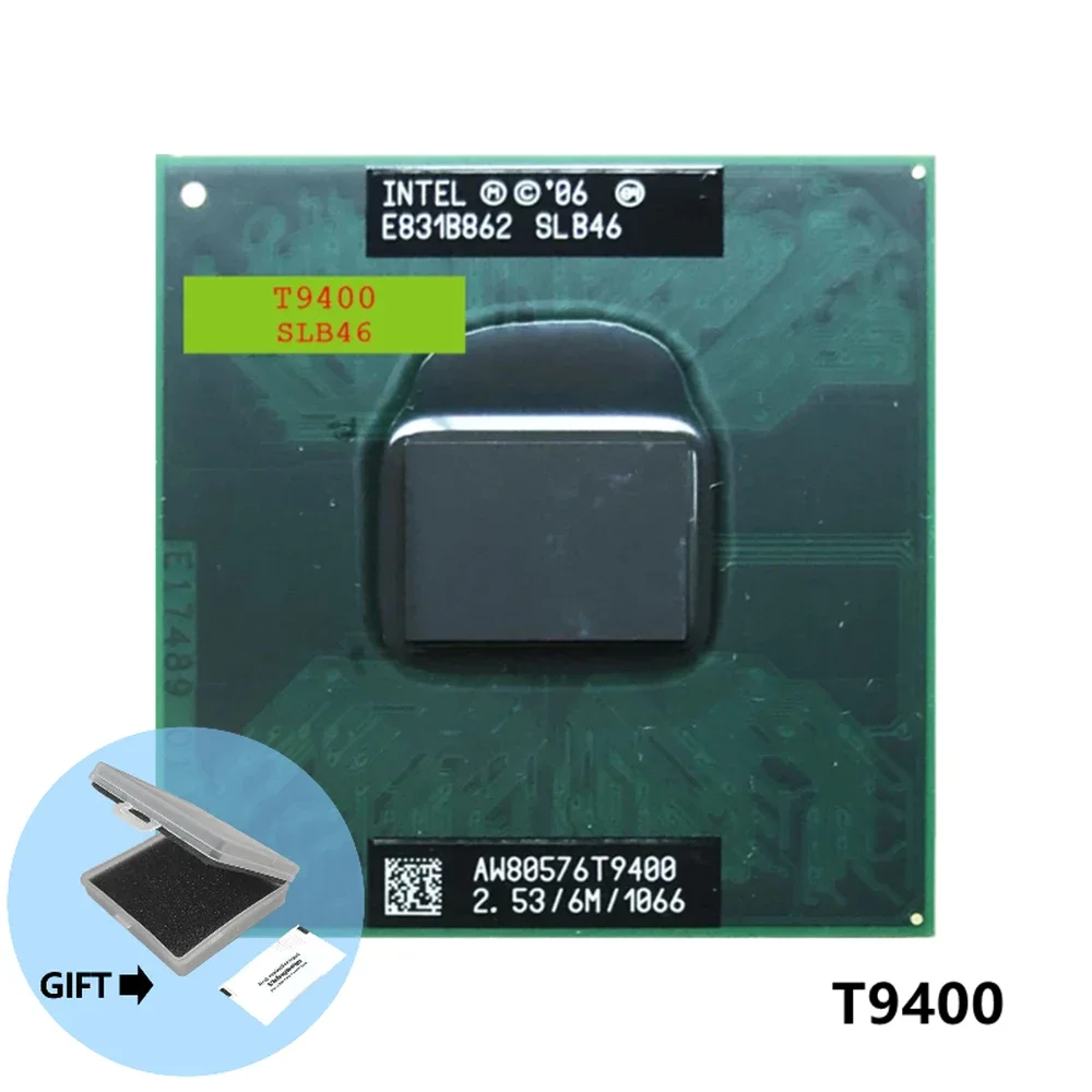 Processore Cpu Intel Core 2 Duo T9400 Slb46 Slayy 2.5 Ghz Dual-Core Dual-Thread 6M 35W Pga478