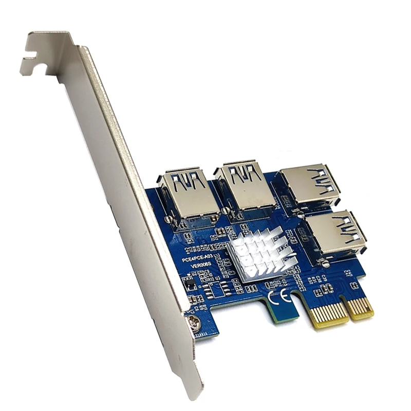 Schede Aggiuntive Pcie Da 1 A 4 Usb 3.0 Pci Express Riser Card Moltiplicatore Pci E X1 A X16 Riser Per Scheda Video Per Minatore Bitcoin Mining
