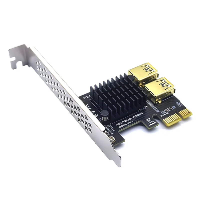 Scheda Riser Pcie Adattatore Pci-E A Pci-E 1 Giro 2 Slot Pci Express 1X To16X Usb 3.0 Riser Card Convertitore Pcie Per Btc Miner Mining