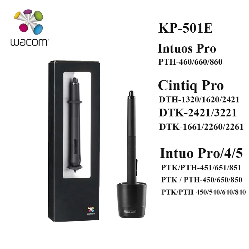 Wacom Grip Pen Kp-501E Per Intubazione Pro / 4 / 5 , Cintiq Pro 16 / 22 , Wacom Mobile Studio Pro 13 / 16 Display Pen