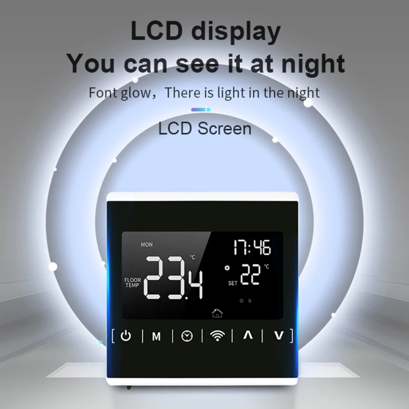 Tuya Wifi Smart Termostato, Riscaldamento Elettrico A Pavimento Temperatura Dell'Acqua Telecomando Lcd Touch Screen Riscaldamento A Pavimento Termosta