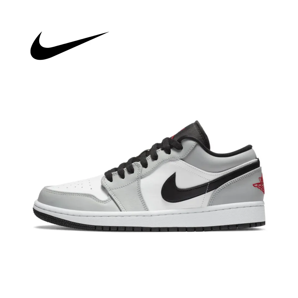 Nike Air Jordan 1 Retro Low Light Smoke Grey White Scarpe Da Basket Moda Uomo E Donna Scarpe Sportive Ricreative All'Aperto