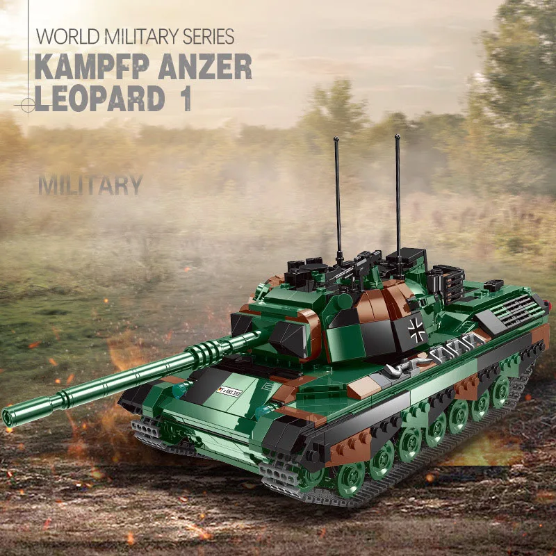 Modern Military Germany Leopard 1 Main Battle Tank Bastisbricks Building Block Modello Ww2 Army Figures Mbt Bricks Toy Collection