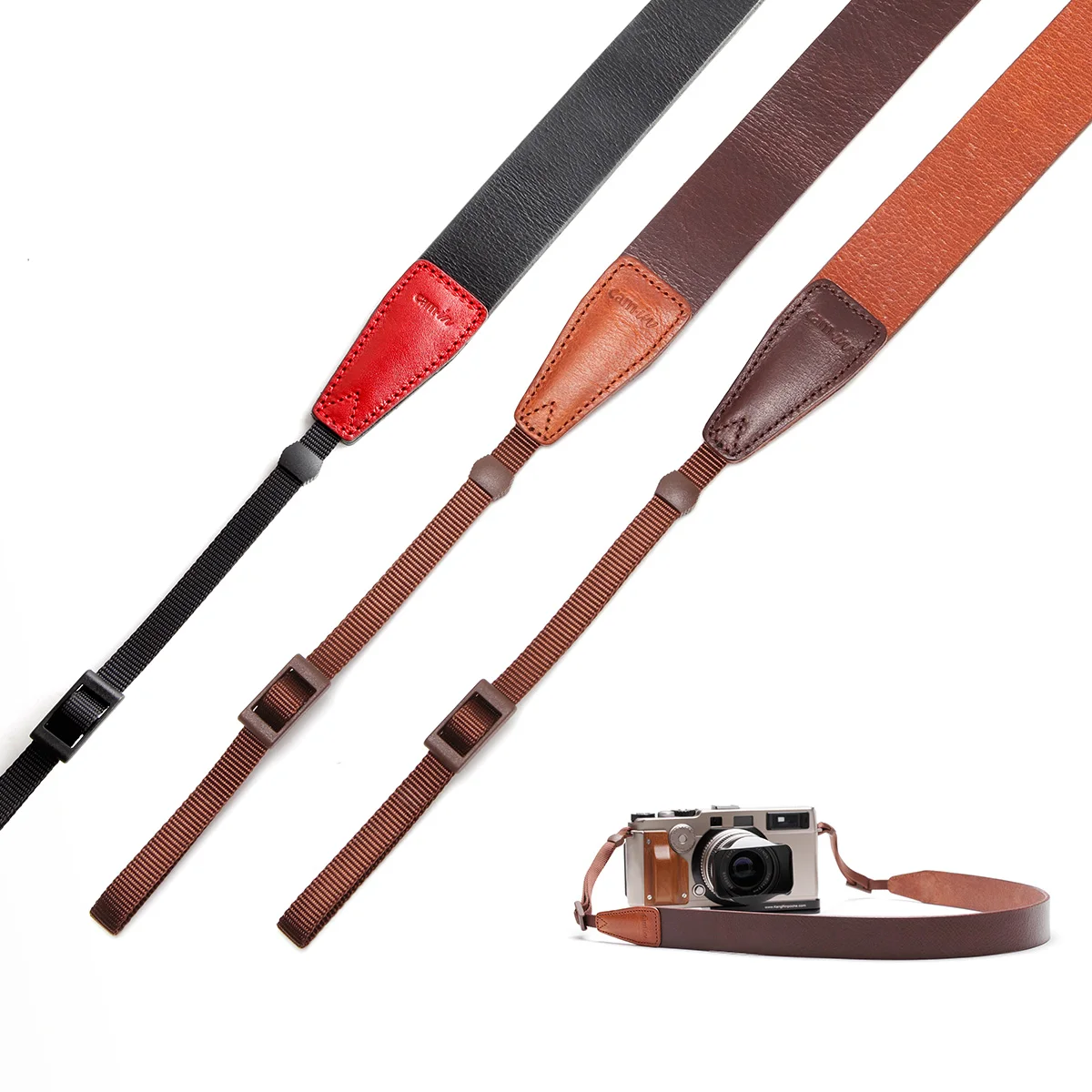Cam-In Classico In Pelle Delicata-Strap Cowskin Spalla Della Macchina Fotografica Neck Strap Per Nikon Olympus Fujifilm Leica
