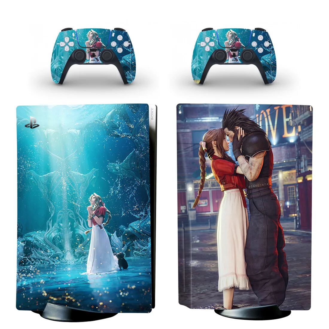 Final Fantasy Vii Rebirth Ps5 Disc Skin Sticker Decalcomania Cover Per Console E 2 Controller Ps5 Disk Skin Vinyl