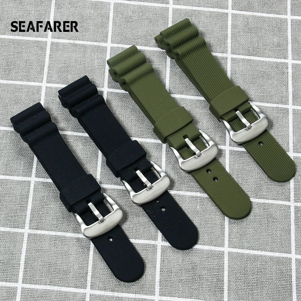 Cinturino Per Orologio Subacqueo In Gomma Da 22Mm Per Cinturino Seiko Diver Scuba Cinturino Per Orologio Seiko Prospex Cinturino Skx007 Cinturino Seik
