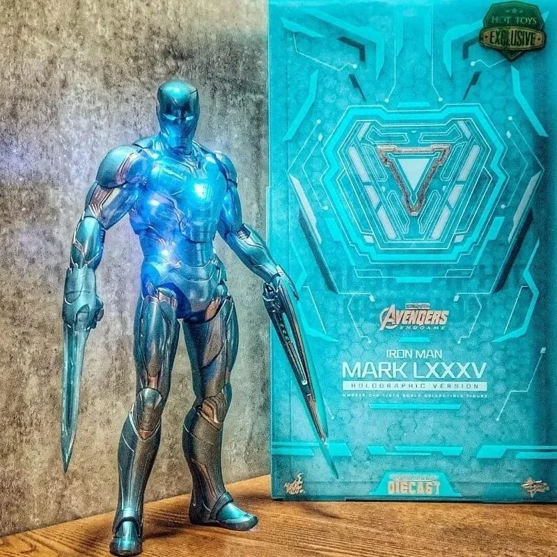 Originale Hot Toys Model Kit Mms646 1/6 The Avengers 4 Iron Man Mk85 Holographic Anime Action Figure Model Robot Kids Toy Gifts