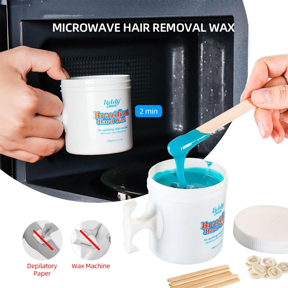150G Depilazione Cera Ceretta Per Capelli Set Riscaldamento A Microonde Cera Depilatoria Corpo Crema Depilatoria Kit Ceretta Cera Dura Brasiliana