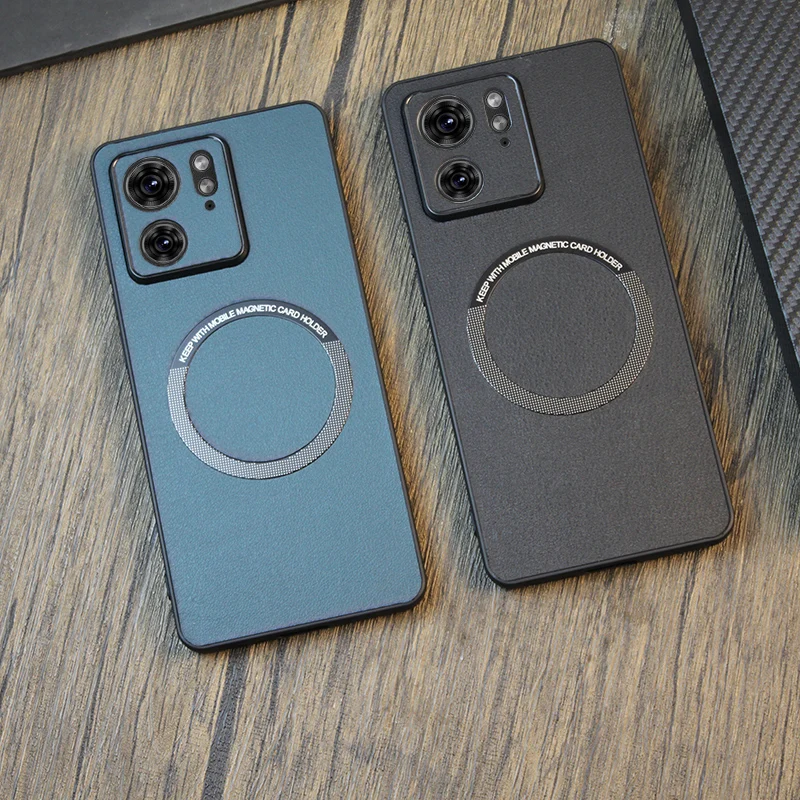 Per Motorola Edge 40 Magsafe Pu Leather Ricarica Wireless Cover Posteriore Protettiva Moto Edge 40 Neo/Moto Edge 30 Ultra Fusion
