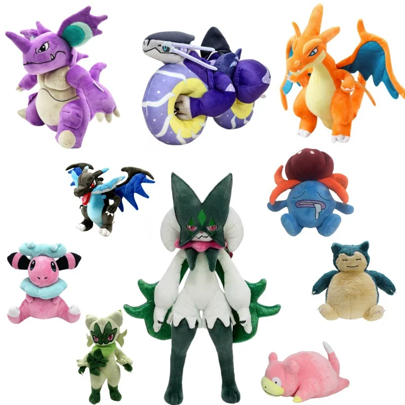 New Pokemon Peluche Meowscarada Mega Charizard X & Y Nidoking Miraidon Slowpoke Sleem Flaaffy Gyarados Mewtwo Bambole Di Peluche
