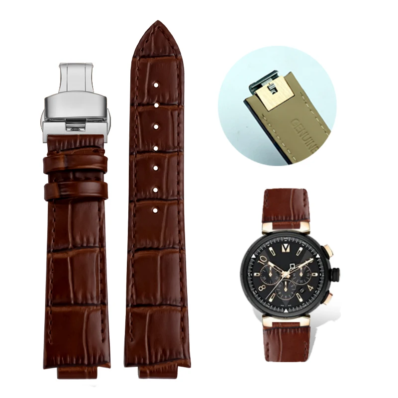 Per Lv Catena Per Orologi In Pelle Metallo Rapido Staccabile Convesso 21X12Mm Louis Vuitton Tambour Horizon Cinturino Per Orologio Endlink In Acciaio 