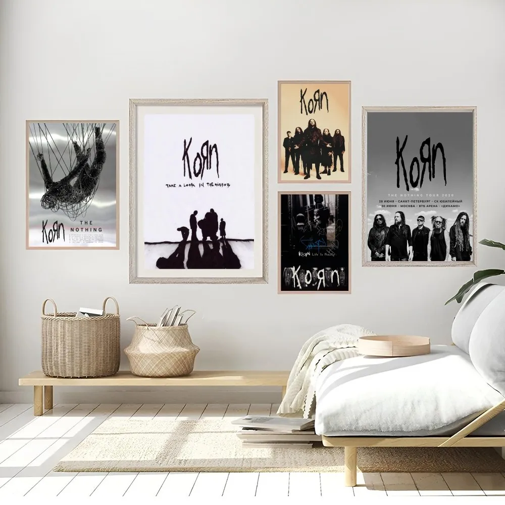 Korn Rock Band Classic Vintage Poster Pittura Decorativa Camera Da Letto Wall Sticker Soggiorno Ingresso Cafe Murale Decorazione Della Casa