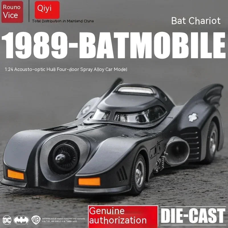 Hot Toys 1:24 Toy Vehicle Anime Figure Batman Simulation 1989 Batmobile Modello In Lega Sound And Light Metal Pull Back Cars Gift