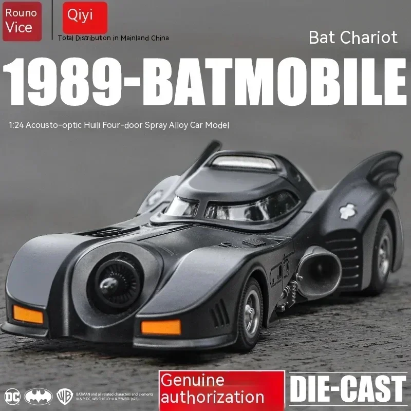 Hot Toys 1:24 Toy Vehicle Anime Figure Batman Simulation 1989 Batmobile Modello In Lega Sound And Light Metal Pull Back Cars Gift