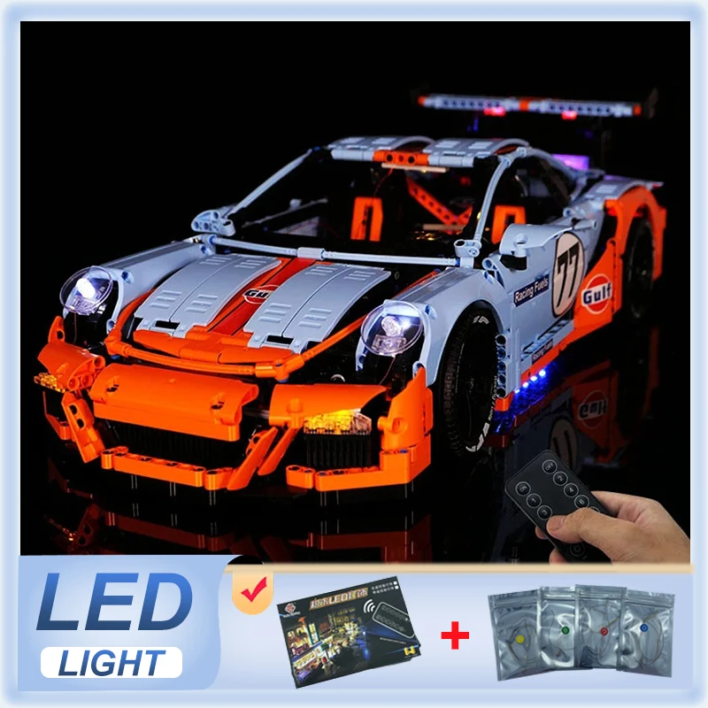 Kit Luci Led Rc Per 3333D Compatibile Lego 42056 (Solo Luce Led, Senza Modello Di Blocchi Auto))