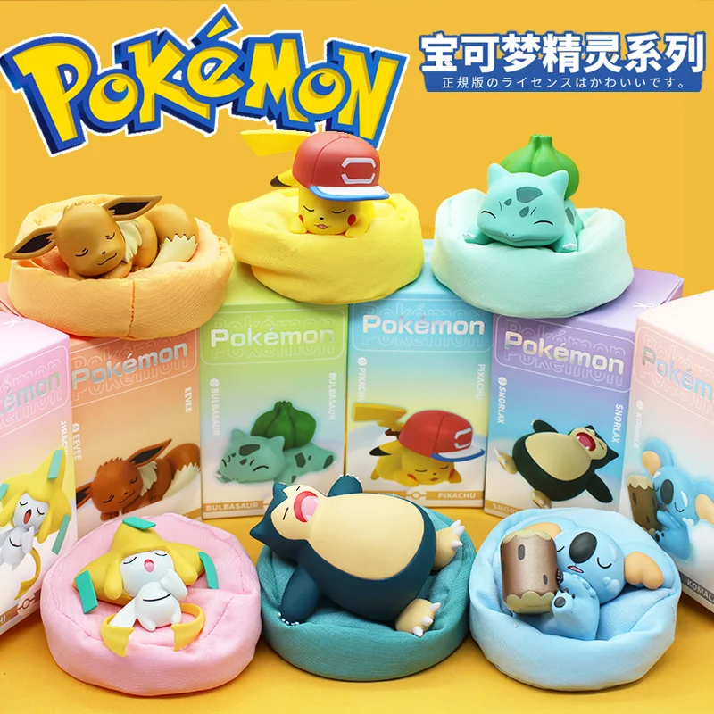 6 Pz/Set Pokemon Blind Box Pikachu Snorlax Sleep Blind Box Cartoon Cute Doll Cake Decorato Con Giocattoli Per Bambini Regalo Di Compleanno